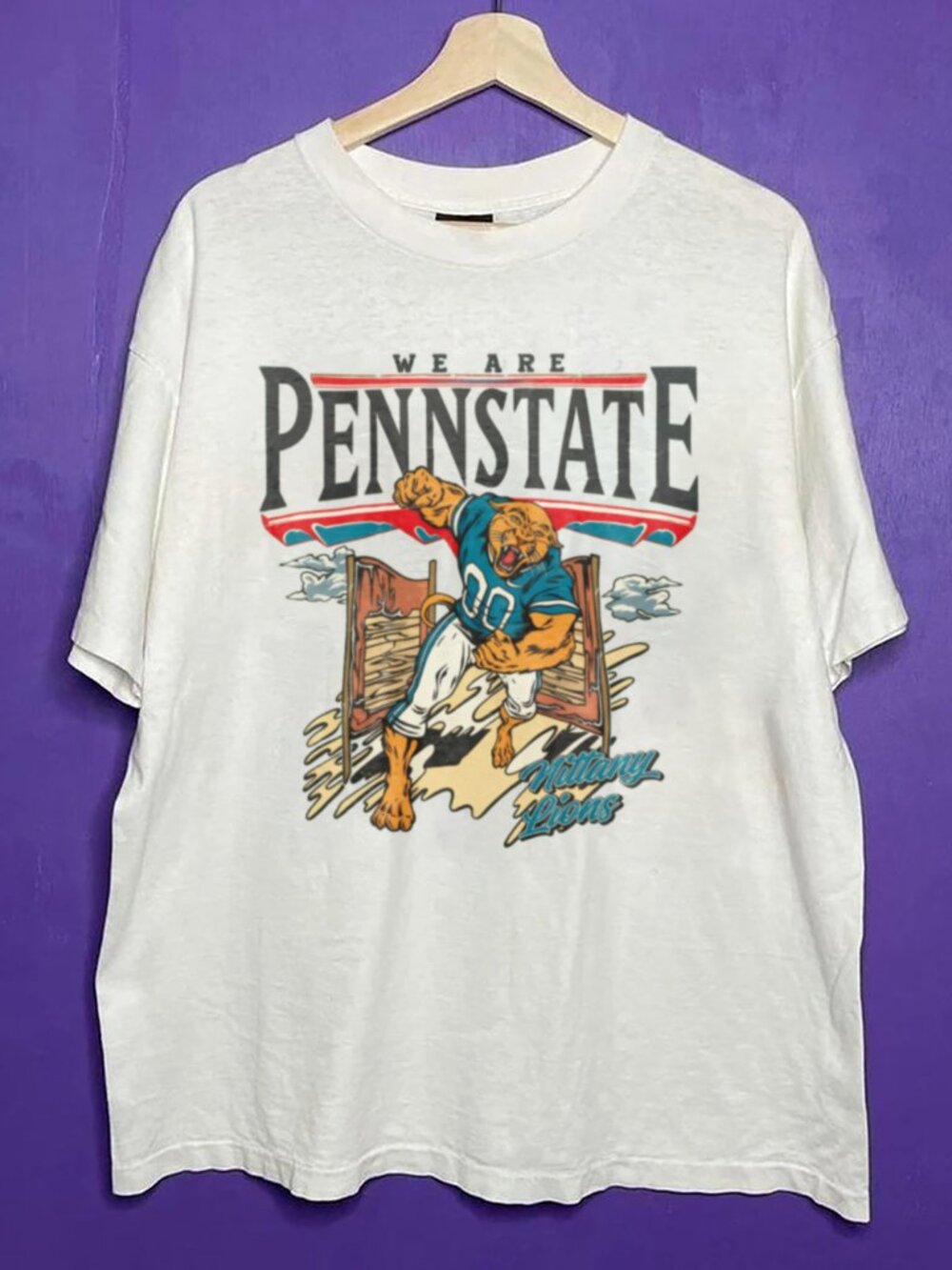Vintage Penn State Nittany Lions Crewneck TShirt, Retro NCAA Football Logo Shirt